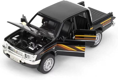 1:32 المقياس متوافق مع سيارات Hilux Pickup Model ، سيارات الألعاب المصبوبة بالضوء والصوت ، وسبائك سحب سيارة عيد ميلاد للأطفال (أسود) in Kuwait