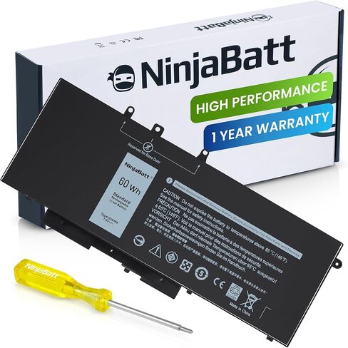 NinjaBatt F62G0 Battery Replacement for Dell Inspiron 13 7000 2,P83G P83G001 P91G001 P91G P87G 39DY5 039DY5 13 5370 7370 7373 7380 7386 13MF Vostro 5370RPJC3 0RPJC3[11.4V 38Wh] in Kuwait