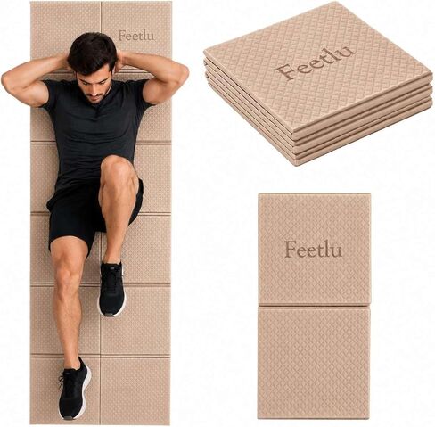 Foldable Yoga Mat - 6mm Thick, Lightweight, and Easy to Store for Travel - Anti-Slip Folding Exercise Mat for Yoga, Pilates, Home Workouts, and Floor Exercises in Saudi Arabia