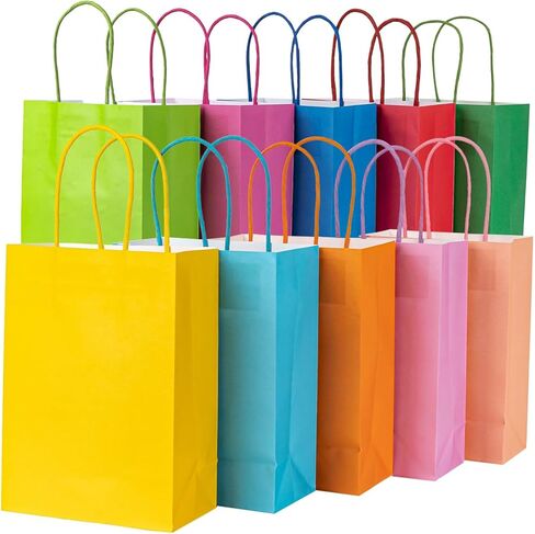 Maqihan 20 PCS أكياس هدايا صغيرة مع مقابض الأكياس الهدايا قوس قزح Goodie Party Favors حقيبة ملونة لتناول وجبة خفيفة من الأزهار لحفل الزفاف عيد الفصح للتسوق الأعمال الصغيرة in Saudi Arabia