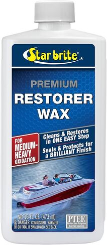 STAR BRITE Premium Restorer Wax - For Medium to Heavy Oxidation - Cleans & Restores in One Easy Step - Seals & Protects for a Brilliant Finish in Saudi Arabia