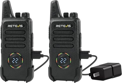 Retevis RT22S 2 Way Radios Rechargeable Walkie Talkies with Headset Long Range Channel Display Lock Emergency Alarm Signal Prompt VOX, Two Way Radios for Family Event Skiing Gift Stores (4 Pack) in Kuwait