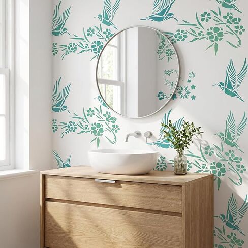 Hummingbird Stencil Set for Crafts, Reusable Silhouette Patterns for Painting Wood, Walls and Garden Decor in Saudi Arabia