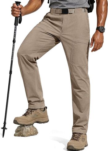FREE SOLDIER Men's Outdoor Cargo Hiking Pants with Belt Lightweight Waterproof Quick Dry Tactical Pants Nylon Spandex in Kuwait