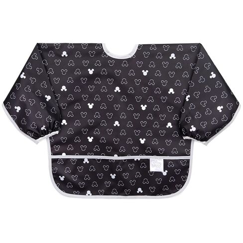 Bumkins Sleeved Bib for Girl or Boy, Baby and Toddler for 6-24 Mos, Essential Must Have for Eating, Feeding, Baby Led Weaning Supplies, Long Sleeve Mess Saving Food Catcher, Soft Fabric, Sand Check in Kuwait