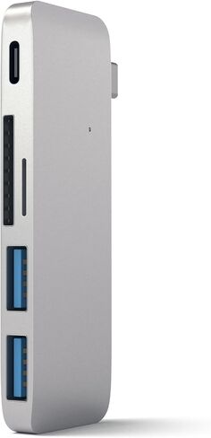 موزع كومبو Satechi من الألومنيوم من النوع C USB 3.0 3 في 1 مع ممر USB-C - لجهاز M2/ M1 MacBook Pro/Air، M2/ M1 iPad Pro/Air، M2 Mac Mini، iMac M1 (رمادي فضائي) in Kuwait