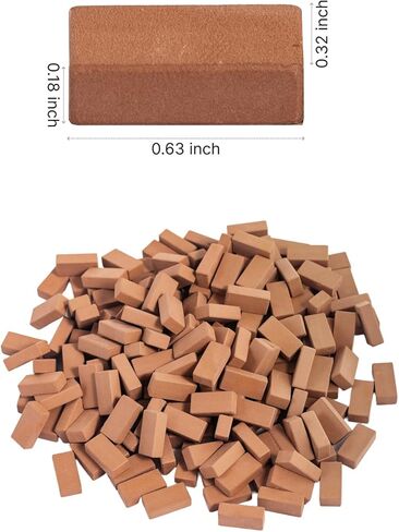 Samcami 200pcs mini bricks للمناظر الطبيعية ، 1/12 مقياس ، ملحقات دمية مصغرة لحديقة دمية ، ملحقات حديقة خرافية مصغرة (طوب المناظر الطبيعية الحمراء) in Saudi Arabia