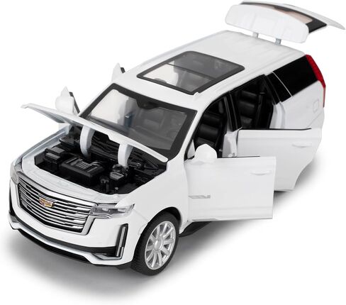 سيارات الألعاب المتوافقة مع سيارات طراز سيارات الدفع الرباعي Escalade 1:32 ، وسحب السيارات الممولة ، والسيارات القابلة للتحصيل مع الأصوات ＆ أضواء للأطفال الفتيات والبالغين ، هدية أسود in Saudi Arabia