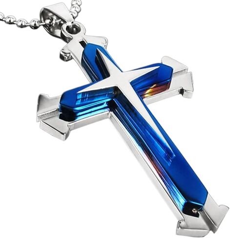 Brave Tour Men Titanium Steel Cross Necklace in Saudi Arabia