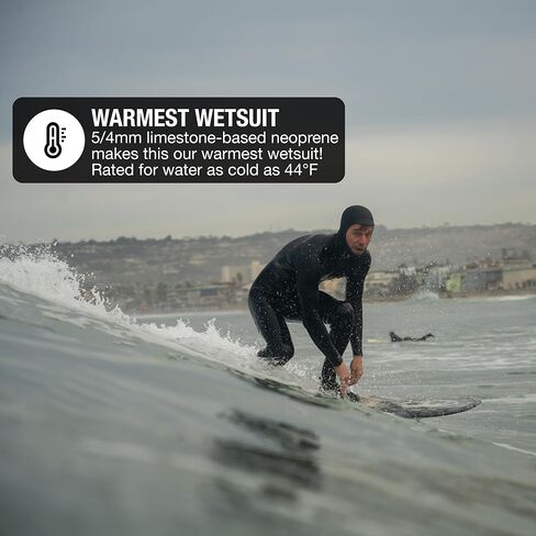 Ho Stevie! Men’s 5/4mm Hooded Surfing Wetsuit - Chest Zip Fullsuit with Hood - Warm Superstretch Neoprene w/GBS Seams in Saudi Arabia