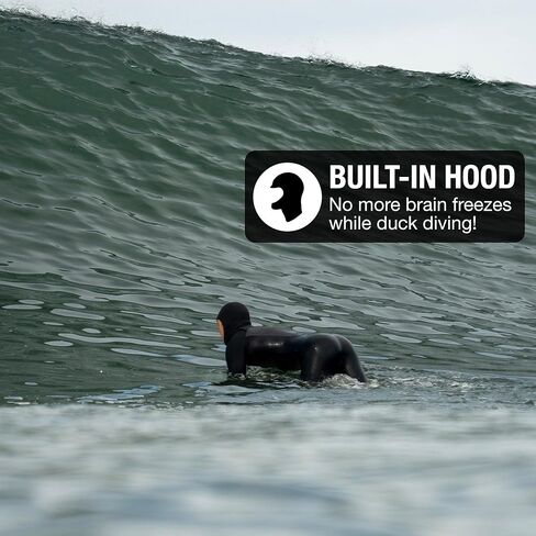Ho Stevie! Men’s 5/4mm Hooded Surfing Wetsuit - Chest Zip Fullsuit with Hood - Warm Superstretch Neoprene w/GBS Seams in Saudi Arabia
