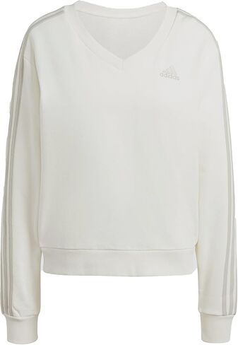 adidas Essentials 3-Stripes V-Neck Sweatshirt Black LG in Saudi Arabia