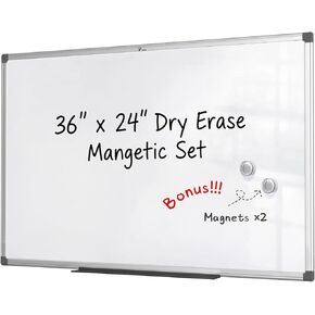 TOWON Magnetic Dry Erase Board White Board, Silver Aluminium Frame, Whiteboard for Wall with Pen Tray and Accessories for Office, Homeschool, 48 x 24 Inches in Saudi Arabia