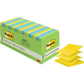 ورق ملاحظات فائق اللصق من Post-it، 3x3 بوصة، 18 وسادة، 100 ورقة/وسادة، 2x قوة الالتصاق، مجموعة الزهور الخيالية، ألوان جريئة، قابلة لإعادة التدوير in Kuwait