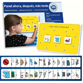 First Then Visual Schedule for Kids –Premium Durable Plastic –32 Communication Cards –Autism Learning Materials –Special Education Classroom (Spanish) in Saudi Arabia