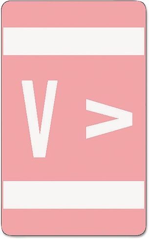 Smead AlphaZ ACCS Color-Coded Alphabetic Label, V, Pink, 100 Labels per Pack (67192) in Saudi Arabia