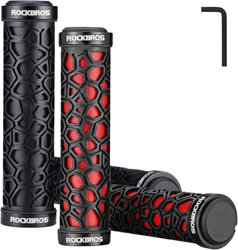 مقابض مقود الدراجة من ROCKBROS، مقابض مقود الدراجة ذات القفل المزدوج، مقابض مقود الدراجة غير قابلة للانزلاق لـ MTB، BMX، الدراجات البخارية، الدراجات القابلة للطي 22.2 مم in Kuwait