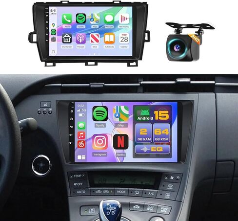 Hikity 4+64G Android 13 Stereo for Toyota Prius 2010-2015 (LHD), 9 Inch 1280x720 HD Touchscreen Radio with Wireless Carplay Android Auto DSP GPS FM WiFi Backup Camera Microphone in Saudi Arabia