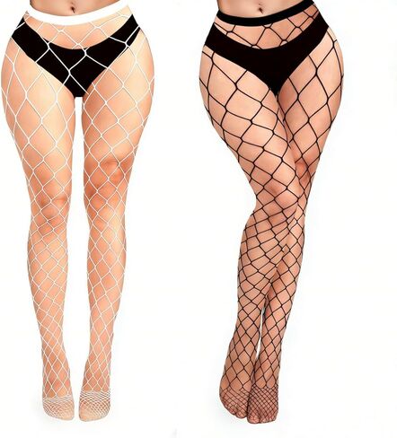 Womens Fishnets Sexy Fishnet Tights High Waist Fishnet Pantyhose Mesh Fishnet Stockings 2 Pack, XL Hole in Saudi Arabia
