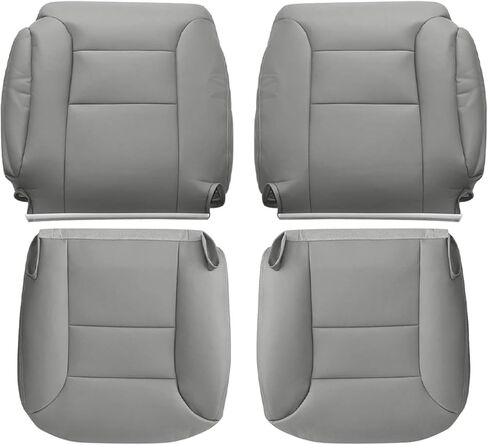 غطاء مقعد جلدي بديل للسائق والراكب من الجانب السفلي والعلوي باللون الرمادي متوافق مع Chevy Suburban 1500 2500 Tahoe Silverado 1500 2500 3500 GMC Sierra Yukon 1995-1999 in Saudi Arabia