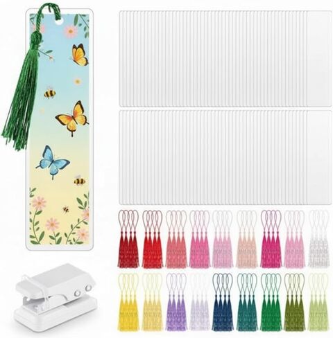 101 PCS DIY Make Making Kit 3 أحجام مرجعية للأكياس البطيخ 5 مل من الأكمام الساخنة الساخنة مع شرابات قوس قزح و puncher تناسب معظم آلات التصفيح الحقيبة in Saudi Arabia