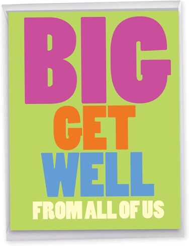 NobleWorks - Jumbo Get Get Well Geting Card (8.5 × 11 بوصة) - شعور جميل أفضل قريبًا ، مجموعة Group - Big Get Well منا J3897GWG in Saudi Arabia