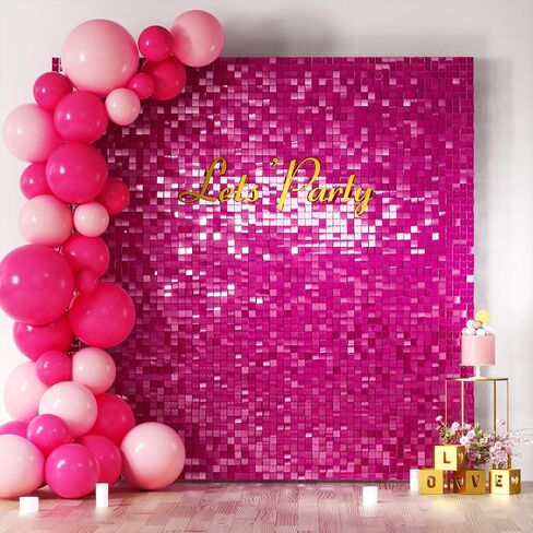 Light Gold Shimmer Wall Backdrop, 48PCS Square Sequin Shimmer Backdrop Panel, Photo Backdrops for Birthday, Anniversary, Wedding, Graduation & Bachelorette Party Decoration in Kuwait