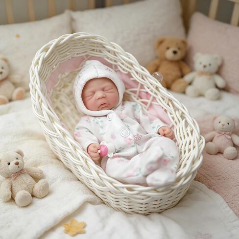 7 "Reborn Baby Dolls Boy ، دمى الأطفال الكاملة للسيليكون ، دمية أطفال ناعمة واقعية ، حقيقية من جديد للسيليكون من جديد مع إكسسوارات التغذية ومربع الهدايا in Saudi Arabia