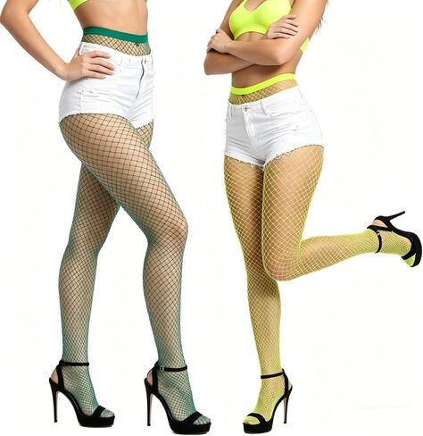 Womens Fishnets Colorful Fishnet Tights Sexy High Waist Fishnet Pantyhose Mesh Fishnet Stockings 2 Pack, M Hole in Saudi Arabia