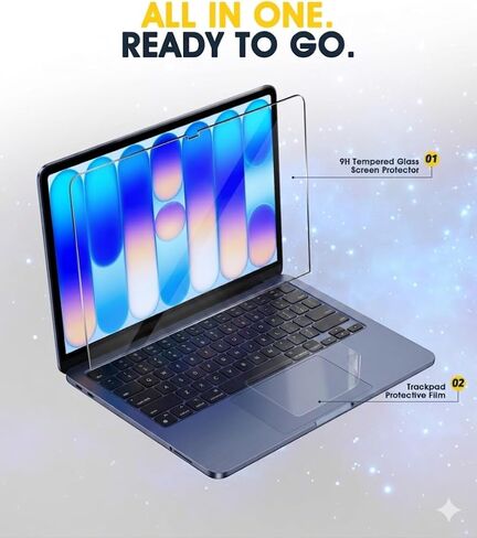 Orzero (عبوة من قطعتين) واقي شاشة من الزجاج المقوى متوافق مع iPad Pro 13 بوصة 2024 (الجيل السابع، M4)، مصمم لقلم Face ID الصديق لأقلام الرصاص 9 صلابة عالية الوضوح ومضادة للخدش وخالية من الفقاعات in Kuwait