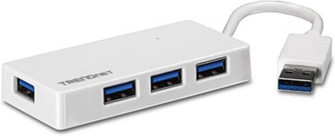 محور TRENDnet 4 منافذ USB 3.0، TU3-H4E، التوصيل والتشغيل، محور USB 3.0 صغير الحجم متوافق مع Linux وWindows وMac وNintendo Switch، متوافق مع USB 2.0، أبيض (عبوة من 2) in Saudi Arabia
