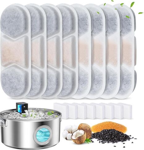 8-Pack Replacement Filters for FIYOVA 12L Wireless Dog Water Fountain in Saudi Arabia