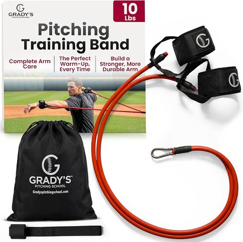 Gradys Pitching School Pitching Training Bands with 2 Color-Coded Resistance Levels for Warm-Up and Arm Strength - Resistance Bands for Pitchers for Throwing Velocity, Accuracy, Power, and Flexibility in Saudi Arabia