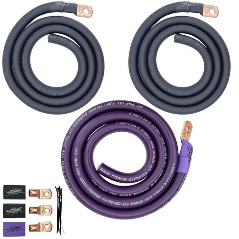 Sky High Oversized 1/0 Gauge AWG Big 3 Upgrade Green/Black Electrical Wiring Kit in Kuwait