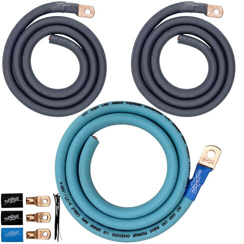 Sky High Oversized 1/0 Gauge AWG Big 3 Upgrade Green/Black Electrical Wiring Kit in Kuwait