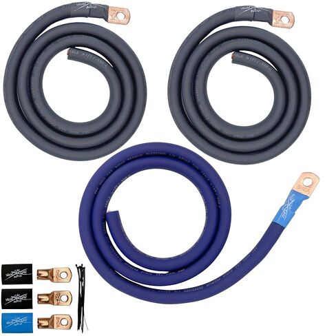 Sky High Oversized 1/0 Gauge AWG Big 3 Upgrade Green/Black Electrical Wiring Kit in Kuwait