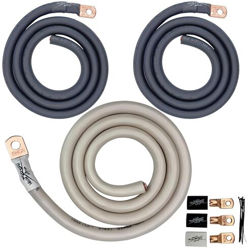 Sky High Oversized 1/0 Gauge AWG Big 3 Upgrade Green/Black Electrical Wiring Kit in Kuwait