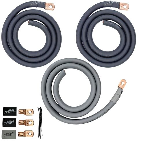 Sky High Oversized 1/0 Gauge AWG Big 3 Upgrade Green/Black Electrical Wiring Kit in Kuwait