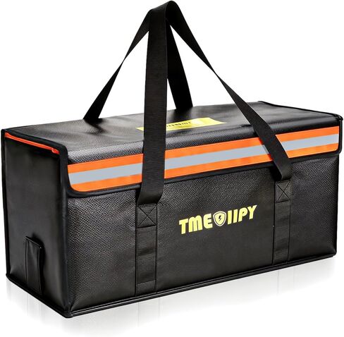 حقيبة بطارية TMEOIIPY Ebike، حقيبة آمنة ذات سعة كبيرة مضادة للحريق لشحن بطارية ليبو وتخزينها، حقيبة ليبو محمولة مقاومة للحريق ملحقات Ebike للسفر المنزلي (20 × 6.3 × 6.3 بوصة) in Kuwait