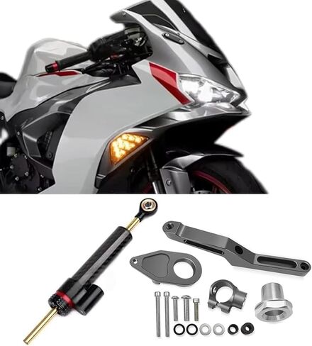 For Ninja ZX-6R ZX636 ninja zx 6r zx636 2025 2024 2023 2022-2019 motorcycle accessories steering shock absorber steering shock absorber stabilizer steering damping bracket (black kit) in Saudi Arabia