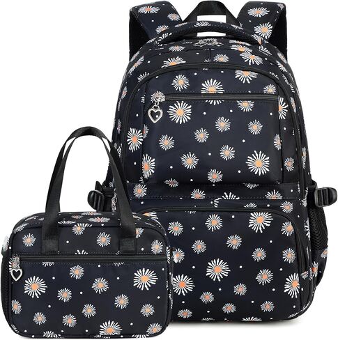 School Backpack for Girls Backpack with Lunch Box Lightweight Water Resistant Bookbags Set in Kuwait