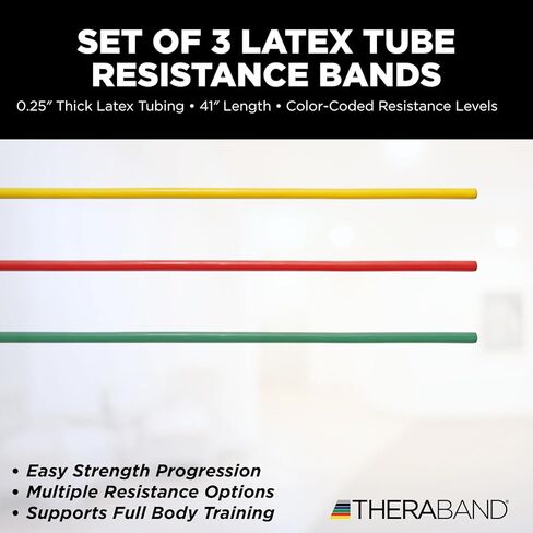 THERABAND Elastic Resistance Bands and Tubing Overdoor Accessories Kit, with Assist Strap, Soft Grip Handles, and Door Anchor for Overhead Shoulder Rehab, At-Home Physical Therapy, Upper Body Exercise in Saudi Arabia