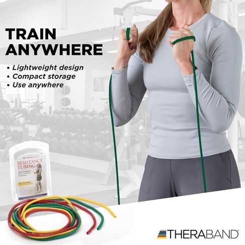 THERABAND Elastic Resistance Bands and Tubing Overdoor Accessories Kit, with Assist Strap, Soft Grip Handles, and Door Anchor for Overhead Shoulder Rehab, At-Home Physical Therapy, Upper Body Exercise in Saudi Arabia