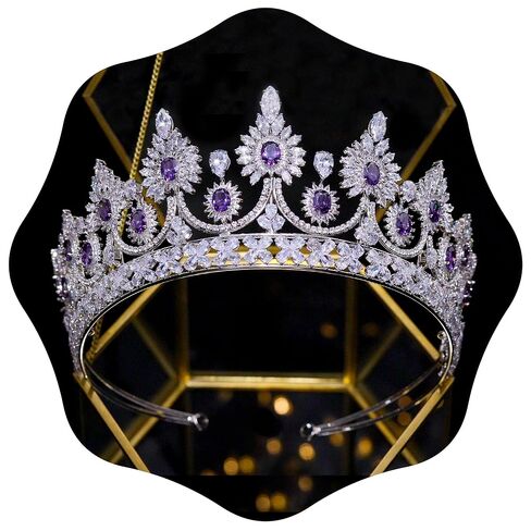 Aoligrace Luxury 5A Level Cubic Zirconia Bridal Tiaras for Wedding Quinceanera CZ Crowns Pageant Headpiece Hair Accessories in Saudi Arabia