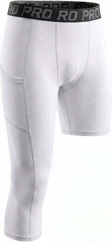 Lanbaosi Youth Boys Boys Compression Pants One Leg 3/4 Leggings for Basketball Kids Sports Sportic Soccer Athletic Paselayer in Saudi Arabia