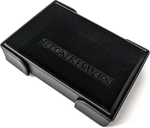 Stonehaven Royal Purple Velvet and PU Leather Foldable Magnetic Dice Tray - for Tabletop Games, Collectibles - Deep Purple Velvet, PU Leather, Magnets in Kuwait
