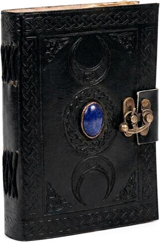 cuero 3 Moon Blue Lapiz Embossed Vintage Leather Journal | 240 Pages of Antique Handmade Deckle Edge Vintage Paper, Leather Sketchbook, Drawing Journal, Great Gift in Kuwait