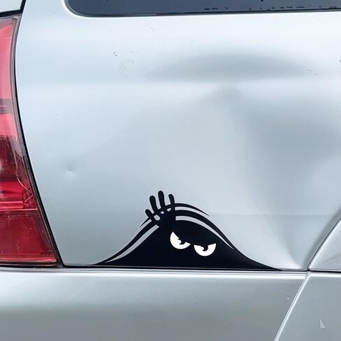 ملصقات ممتصة للصدمات للسيارات - ملصق سيارة مضحك Peeking Monster مقاس 11x4.25 بوصة - ملصق فينيل مقاوم للماء قابل للتقشير واللصق - صنع في الولايات المتحدة الأمريكية - Peekaboo (أسود) in Kuwait