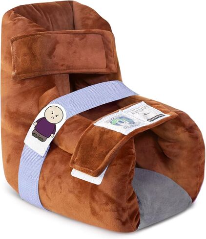 EZ Assistive 1pc Velour Heel Protector Cushion Foot Pillow Remove Pressure and Bedsores,Heel Protectors for Pressure Sores for Heal Protection Brown in Saudi Arabia