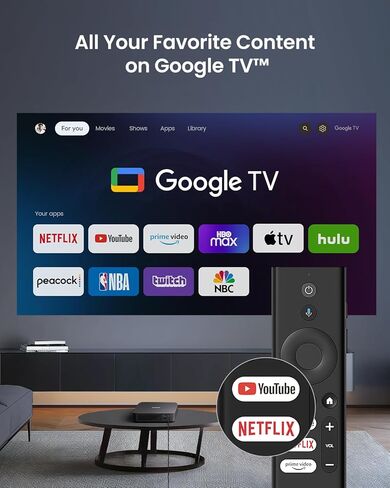 Dangbei Atom Laser Projector, Google TV™ OS, 1200 ISO Lumens, 180" Screen, 1080p, HDR10, HLG, Dolby Audio, Google Assistant Voice Control, Chromecast Built-in, Autofocus, Auto Keystone Correction in Saudi Arabia